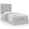 vidaXL Ottoman bed met matrassen 90x190cm fluweel lichtgrijs