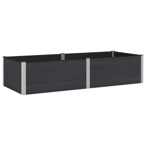 vidaXL Verhoogde plantenbak Zwart 250 x 100 x 54 cm WPC en Aluminium