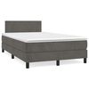vidaXL Boxspring met matras en LED fluweel donkergrijs 120x190 cm
