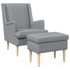 vidaXL Fauteuil met Voetenbank 2 st Lichtgrijs Stof