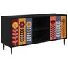 vidaXL Tv-meubel ESSEN 102 x 33 x 51 cm Zwart eiken Bewerkt hout