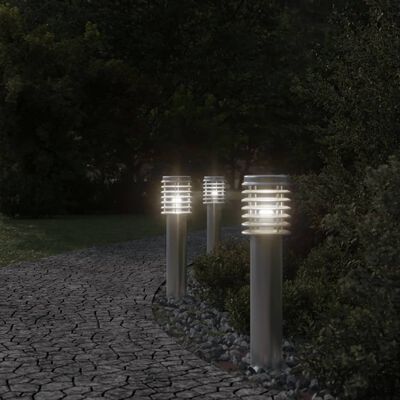 vidaXL Buitenvloerlamp 60 cm roestvrijstaal zilverkleurig