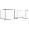 vidaXL Hondenhok met deuren 4x2x1,5 m gegalvaniseerd staal grijs