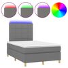 vidaXL Boxspring met matras en LED stof donkergrijs 120x190 cm