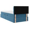 vidaXL Opbergbed met LED met matras Donkerblauw 90 x 190 cm Fluweel