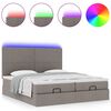 vidaXL Ottoman bed met matrassen en LED's 160x200cm stof taupe