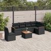 vidaXL 7-delige Loungeset met kussens poly rattan zwart