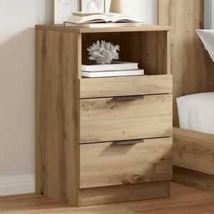 vidaXL Nachtkastje 40x36x65 cm bewerkt hout artisanaal eikenkleurig