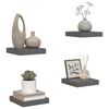 vidaXL Wandschappen zwevend 4 st 23x23,5x3,8 cm MDF hoogglans grijs