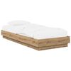 vidaXL Vloerbedframe Artisanaal eiken 80 x 200 cm Bewerkt hout