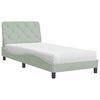 vidaXL Bed met matras fluweel lichtgrijs 80x200 cm