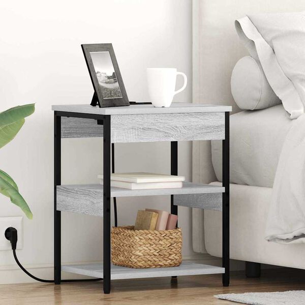 vidaXL Nachtkastje Grijs Sonoma 41 x 31 x 51 cm Bewerkt hout