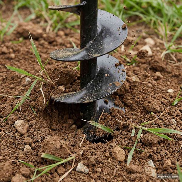 vidaXL Grondboor met handvat 150 mm en verlengstukken 5 m staal