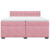 vidaXL Boxspring met matras fluweel roze 200x200 cm