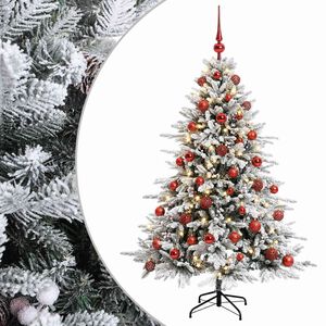 vidaXL Kunstkerstboom met kerstbal 120 cm 150 LED's Warmwit