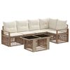 vidaXL Tuinbankenset 6 st Beige en Cr&egrave;me Wit poly rattan