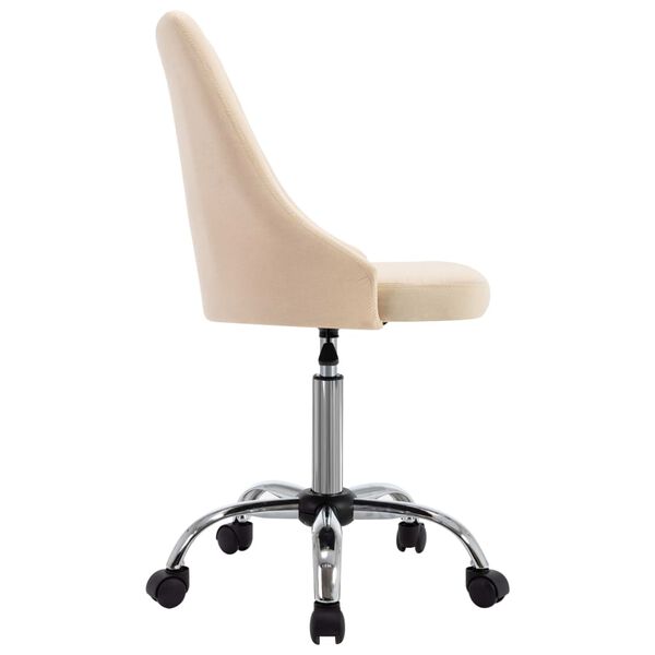 vidaXL Kantoorstoelen met wieltjes 2 st stof cr&egrave;me