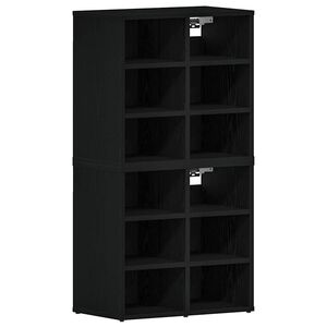 vidaXL Schoenenkast 2 st 52 x 30 x 50,5 cm Bewerkt hout Zwart eiken