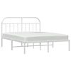 vidaXL Bedframe met hoofdbord metaal wit 160x200 cm