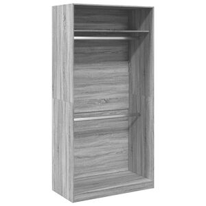 vidaXL Kledingkast 100x50x200 cm bewerkt hout grijs sonoma eikenkleur