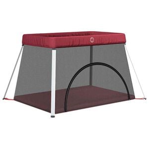 vidaXL Babybox met matras linnen rood