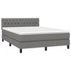 vidaXL Boxspring met matras en LED stof donkergrijs 140x200 cm