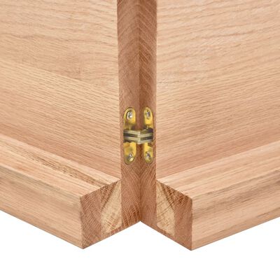 vidaXL Wastafelblad 220x40x(2-6) cm behandeld massief hout lichtbruin