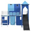 vidaXL Loftbed voor Kids Wit en Blauw 74,5 x 190 cm Metaal