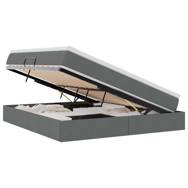vidaXL Opslag bed met matras Donkergrijs 180 x 200 cm Polyester