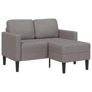 vidaXL 2-zitsbank met ligstoel L-vormig taupe 125 cm stof