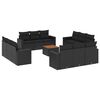 vidaXL 13-delige Loungeset met kussens poly rattan zwart