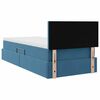 vidaXL Opbergbed met LED met matras Donkerblauw 90 x 190 cm Fluweel