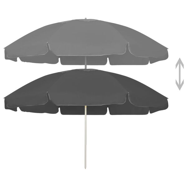 vidaXL Strandparasol 240 cm antracietkleurig