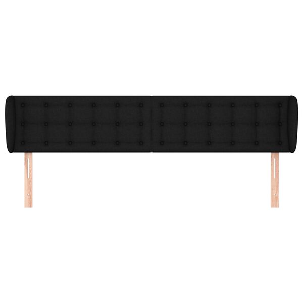 vidaXL Hoofdbord met randen 183x23x78/88 cm stof zwart