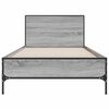 vidaXL Bedframe bewerkt hout en metaal grijs sonoma eiken 90x200 cm