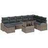 vidaXL Tuin Sofa Set met opslag 9 pcs Grijs Poly riet
