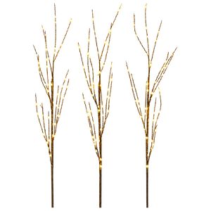 vidaXL Kersttak met ledverlichting 3 st Bruin 62 cm Staal 165 LED's