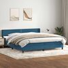 vidaXL Boxspring met matras fluweel donkerblauw 180x210 cm