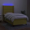 vidaXL Boxspring met matras en LED stof groen 90x200 cm