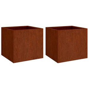 vidaXL Plantenbakken 2 st 42x40x39 cm cortenstaal