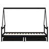 vidaXL Kinderbedframe met lades 90x190 cm massief grenenhout zwart