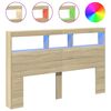 vidaXL Hoofdbordkast met LED-verlichting 160x17x102 cm sonoma eiken