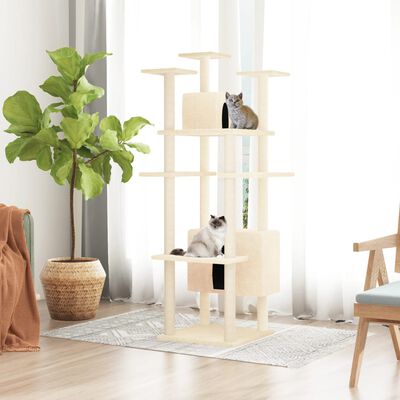 vidaXL Kattenmeubel met sisal krabpalen 162 cm crèmekleurig