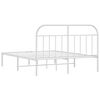 vidaXL Bedframe met hoofdbord metaal wit 150x200 cm
