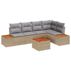 vidaXL Tuin Sofa Set 5 st 5-Aantal zitplaatsen beige en lichtgrijs