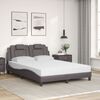 vidaXL Bed "Viana" met matras kunstleer grijs 140x200 cm