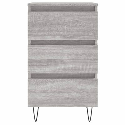 vidaXL Nachtkastjes 2 st 40x35x69 cm bewerkt hout grijs sonoma eiken