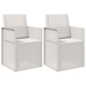 vidaXL Tuin Eetstoelen 2 st Wit PP