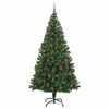 vidaXL Kunstkerstboom Groen 210 cm PVC en Staal en Kunststof