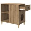 vidaXL Kattenhuis Ambachtelijk eiken 72 x 42,5 x 70 cm Bewerkt hout
